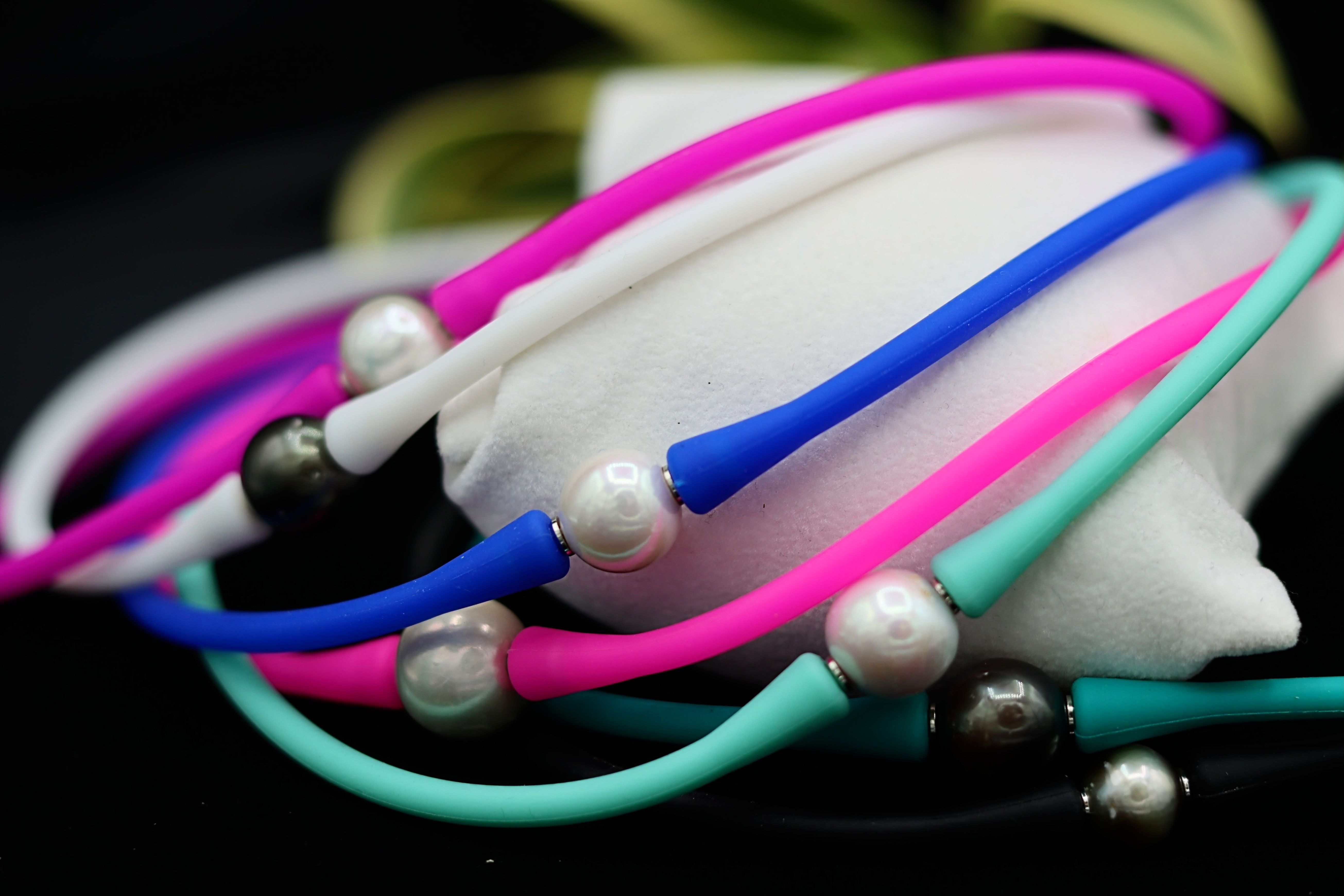 Tahitian, South Seas, And Edison Pearls On Silicone