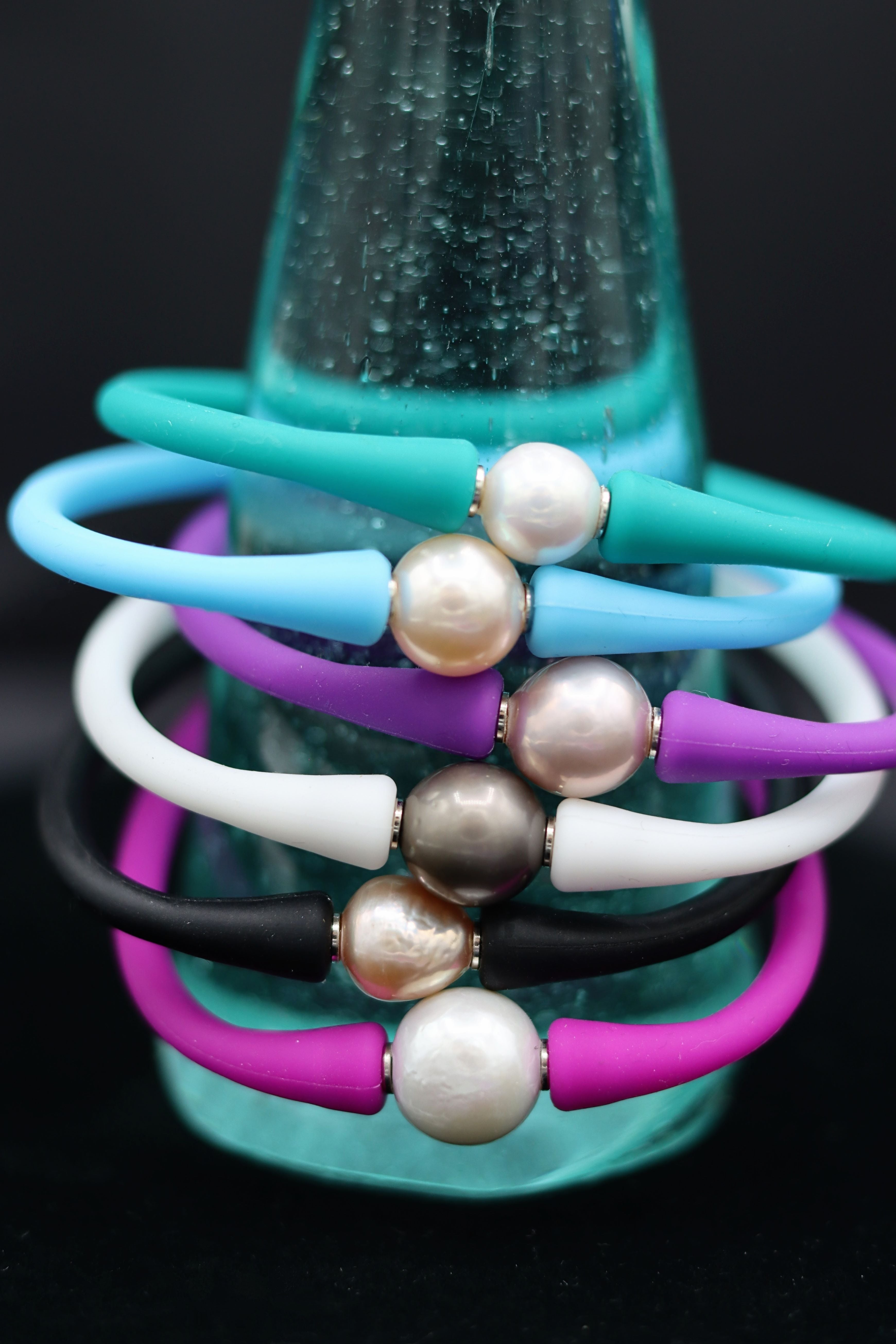 Tahitian, South Seas, And Edison Pearls On Silicone