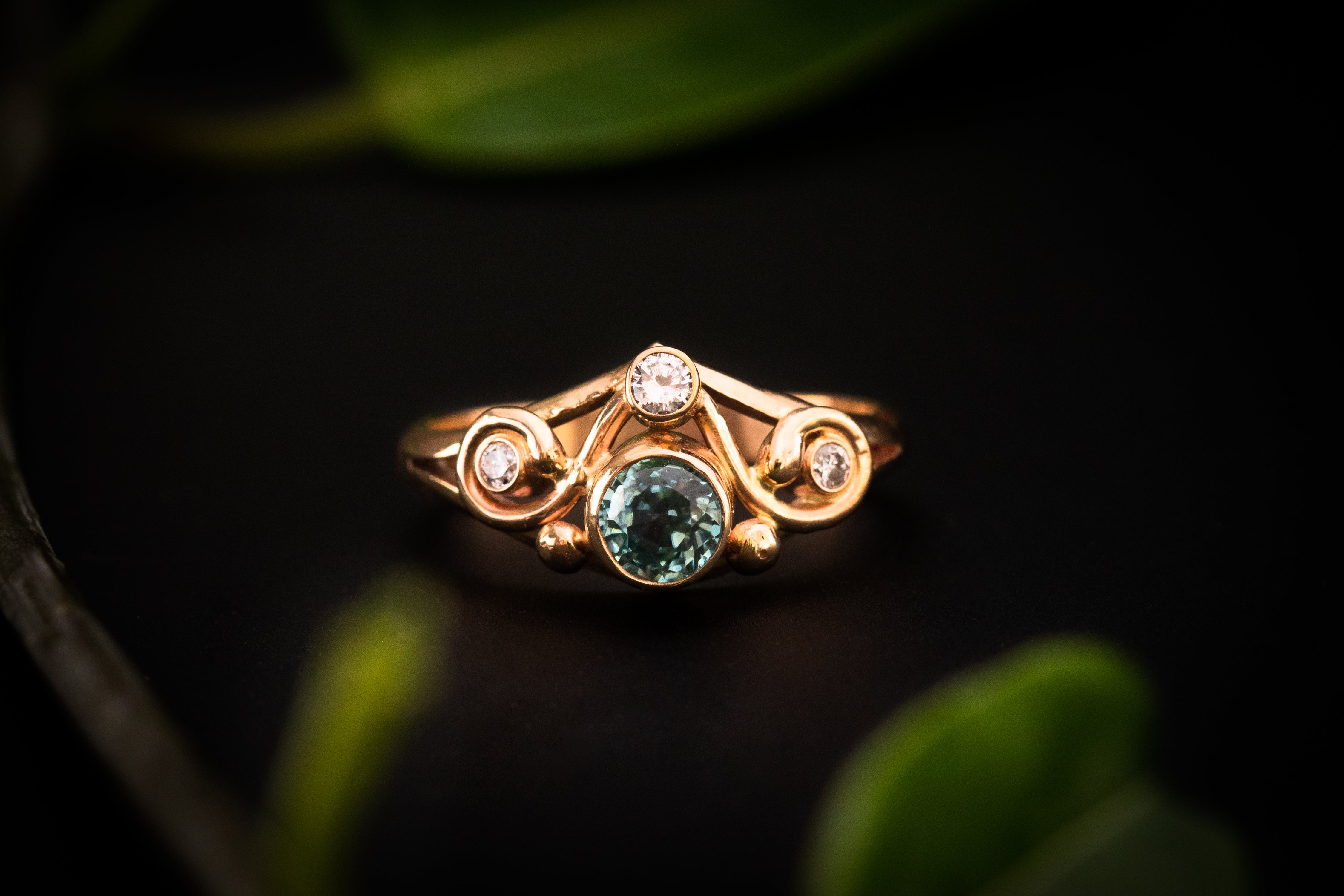 Blue Zircon Ring in 14K SOLD