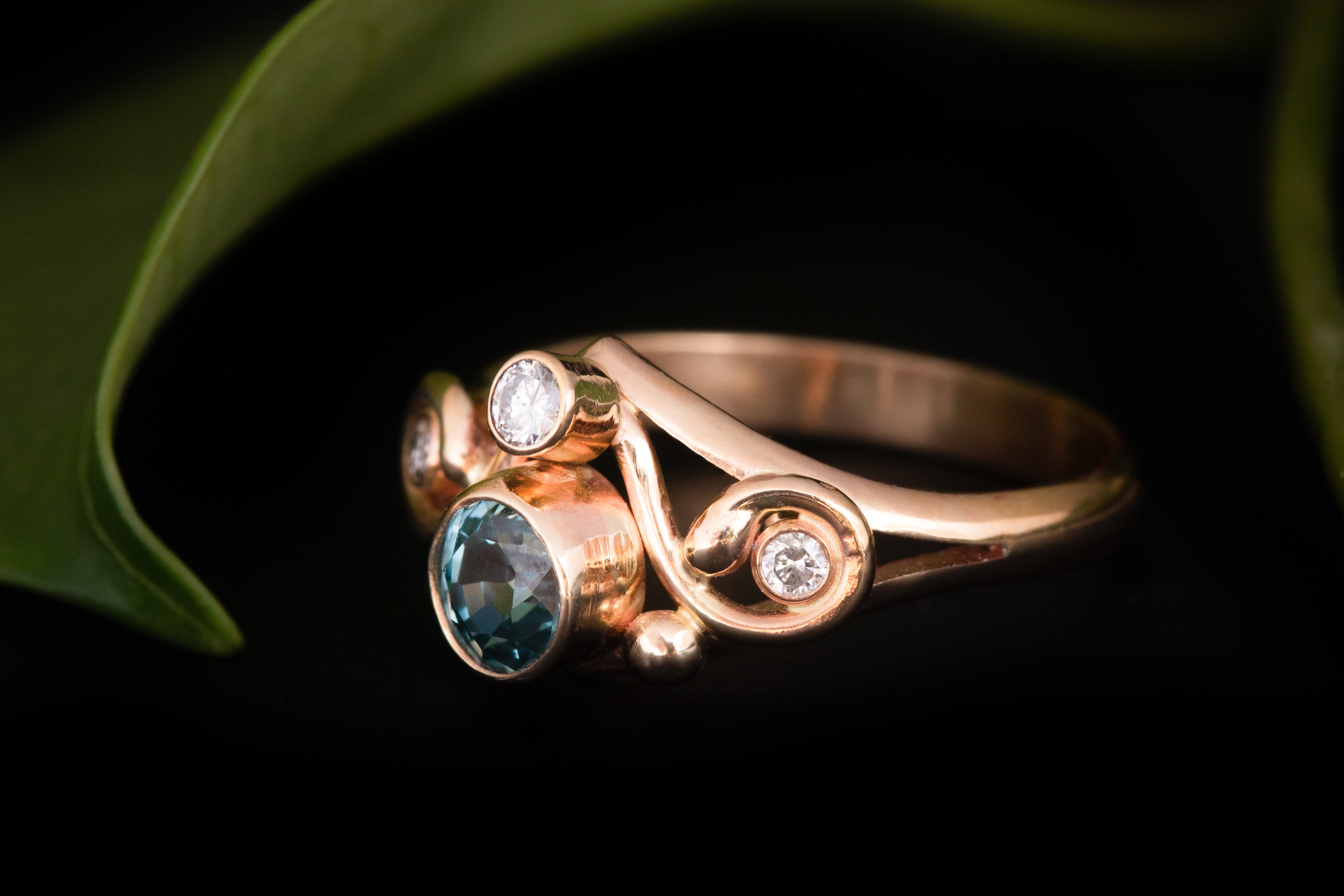 Blue Zircon Ring in 14K SOLD