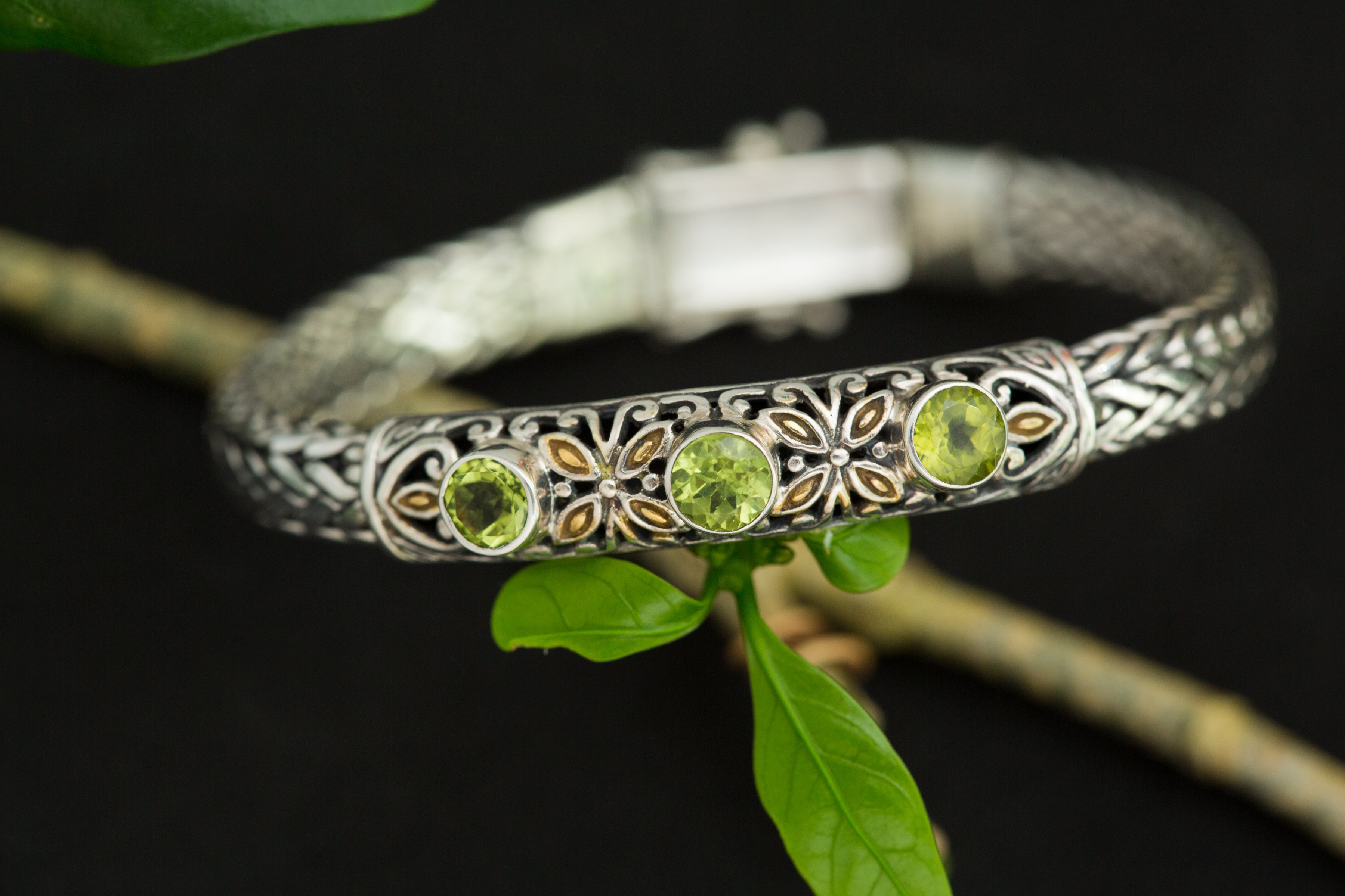 Triple Peridot Bracelet