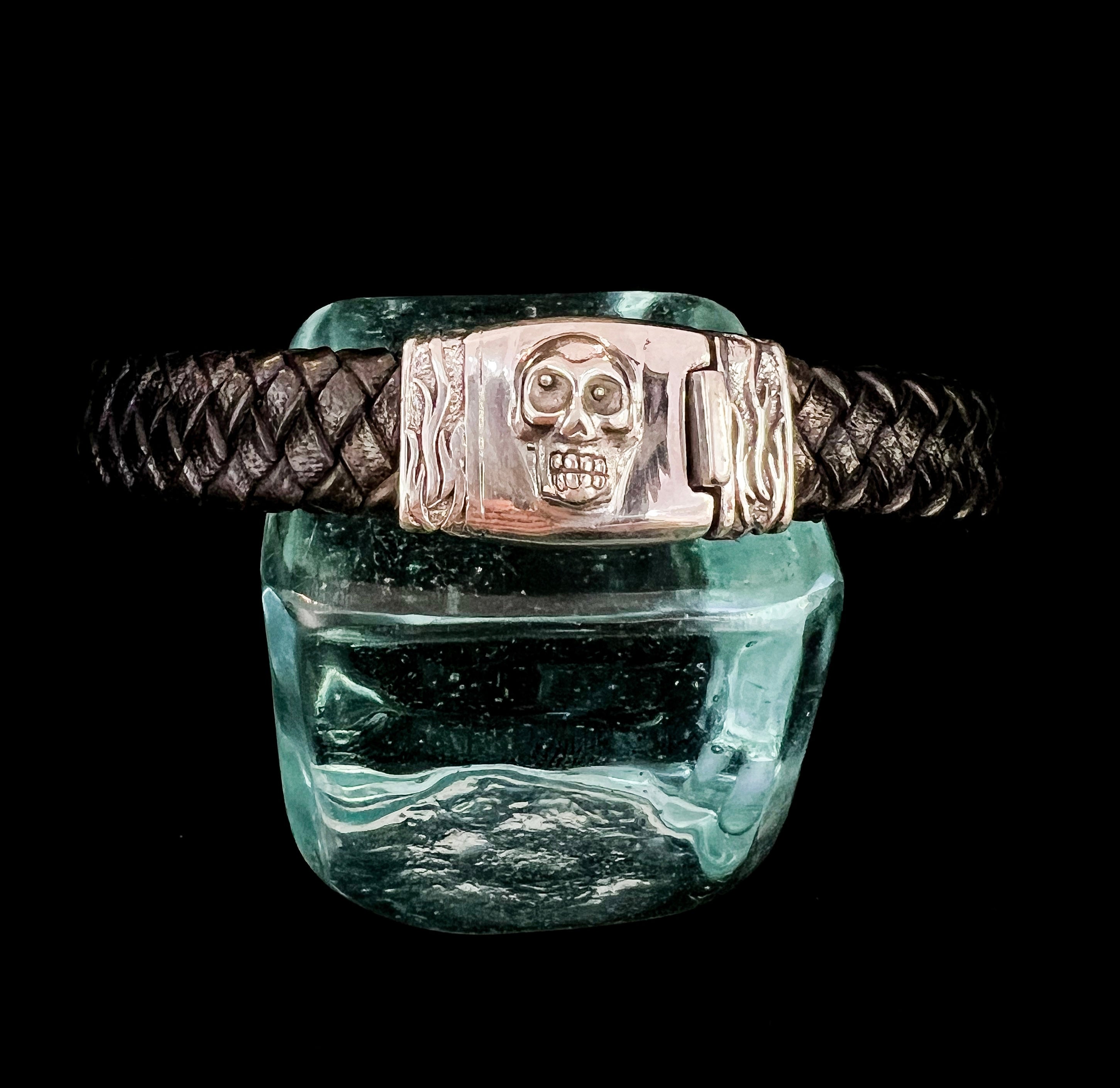 Silver clasp leather bracelets